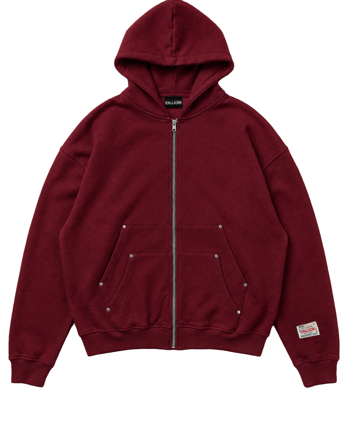 Double Pocket Zip-Hoodie Bordeaux