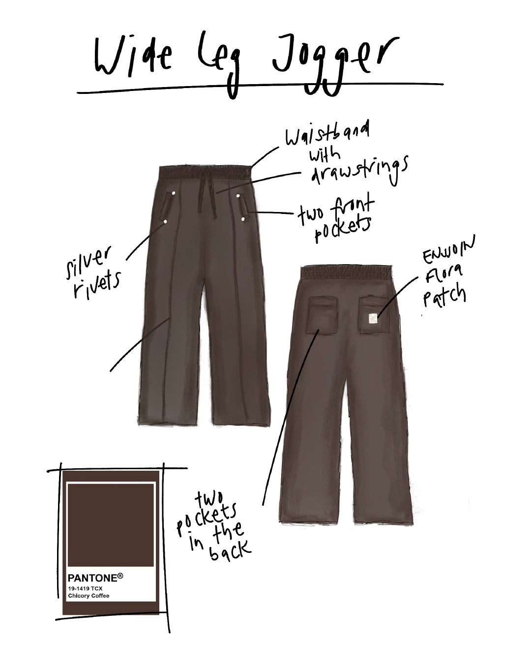 Flora Jogger Brown (Wide Leg)