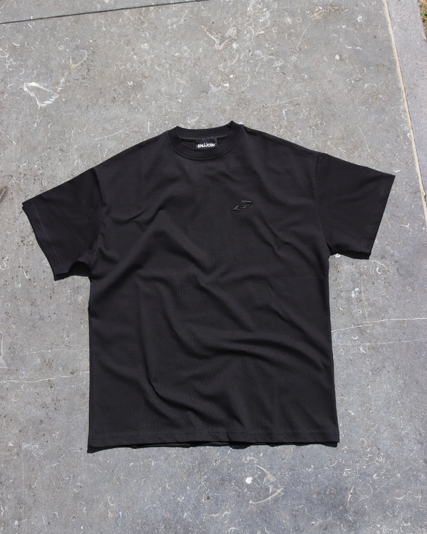 E-Logo Tonal Embroidery T-Shirt Black