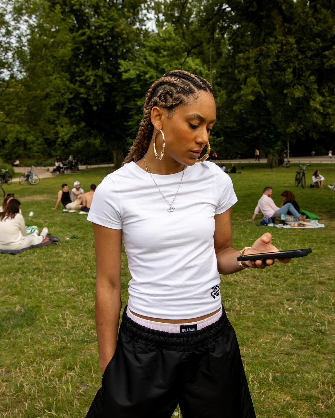 Echo Logo Baby Tee White