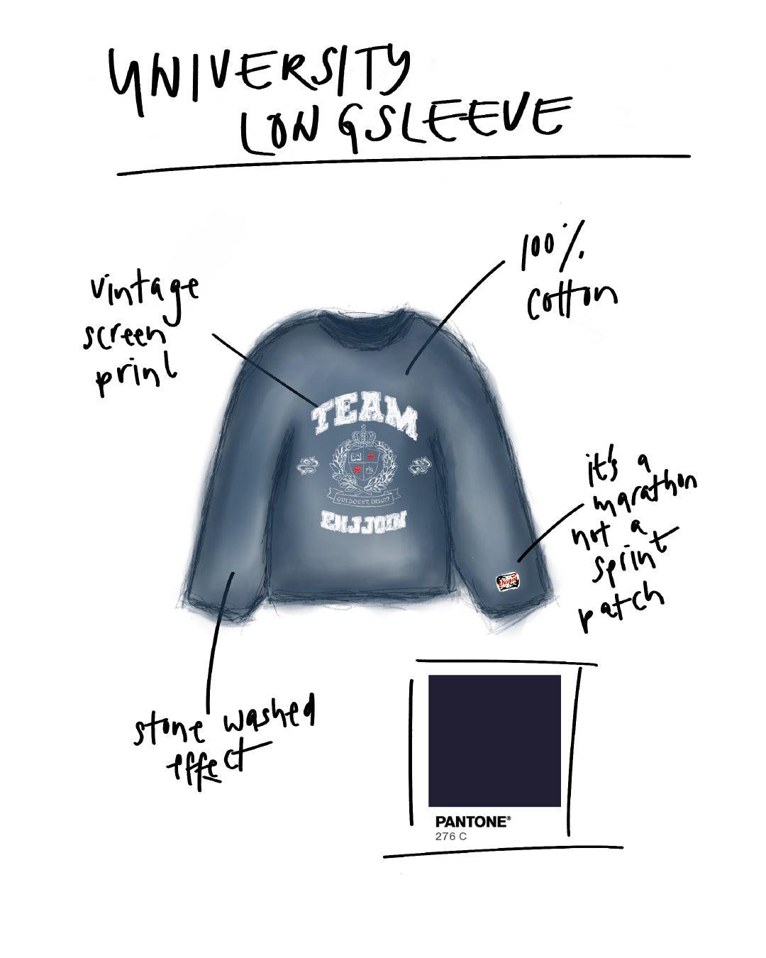 University Longsleeve Faded Blue